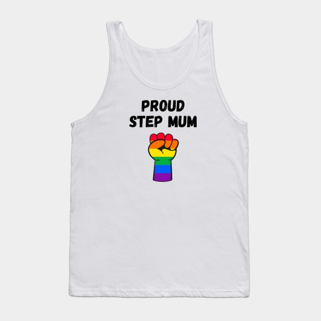 Proud Step Mum Rainbow Pride T Shirt Design Tank Top by Rainbow Kin Wear